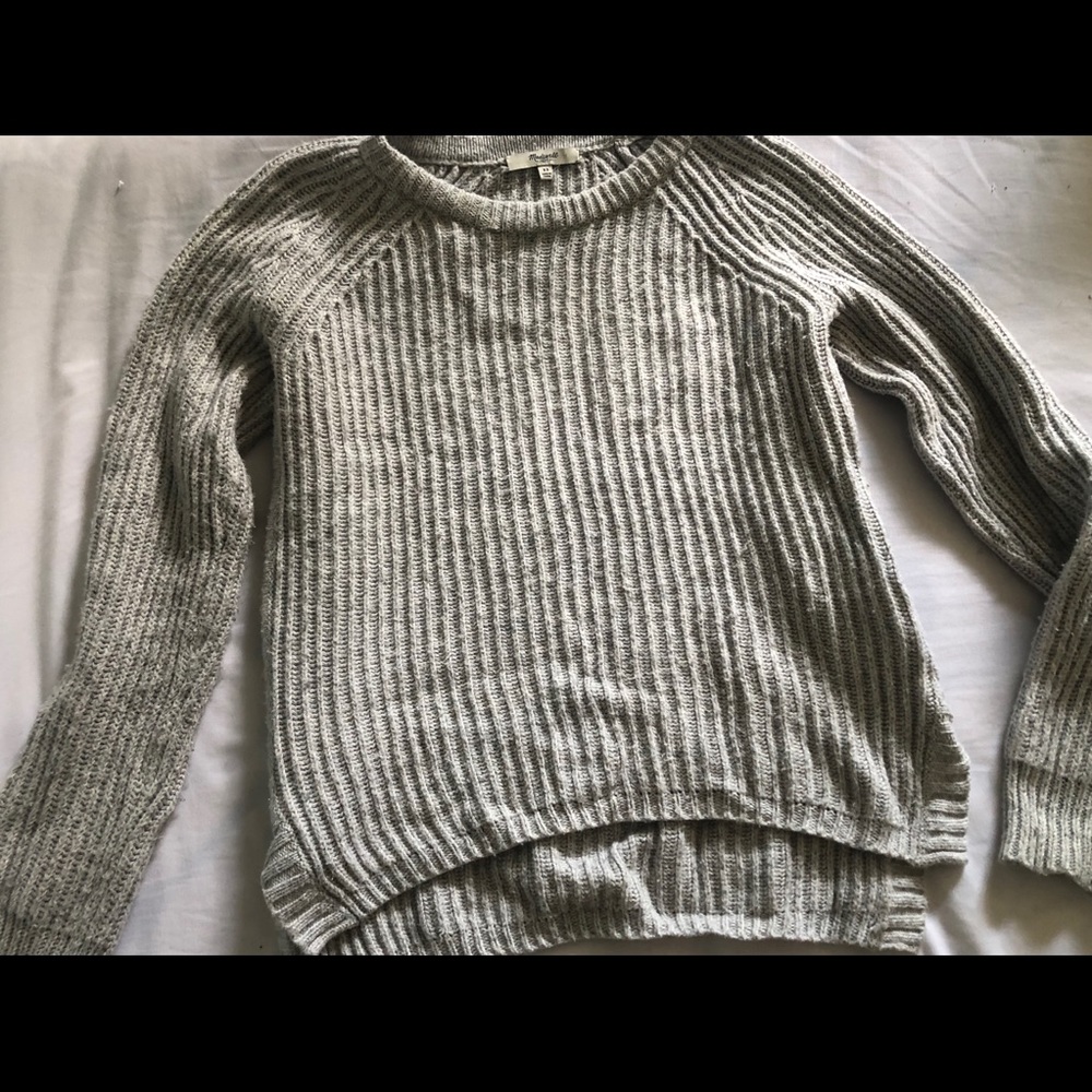 ❗️SOLD❗️Madewell Gray Cable Knit Crew Neck Sweater